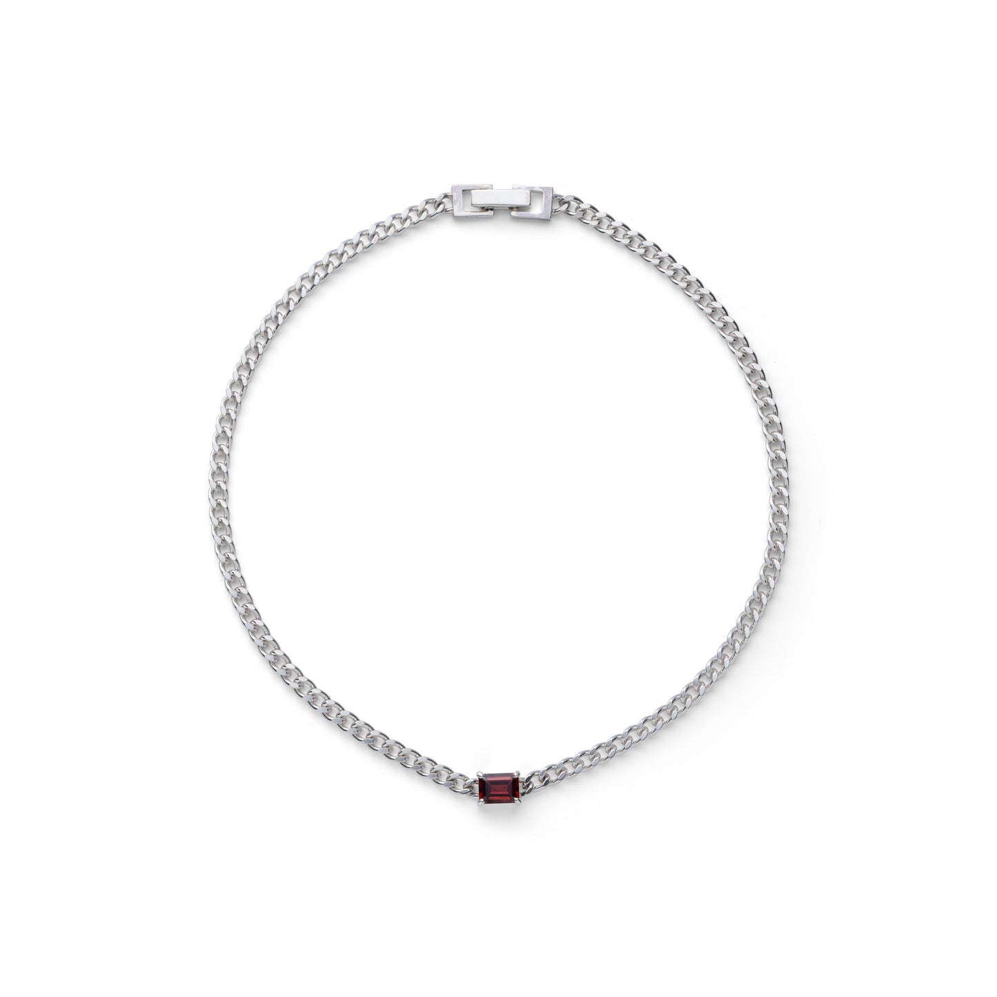 Incomplete Necklace_SV925 × Garnet