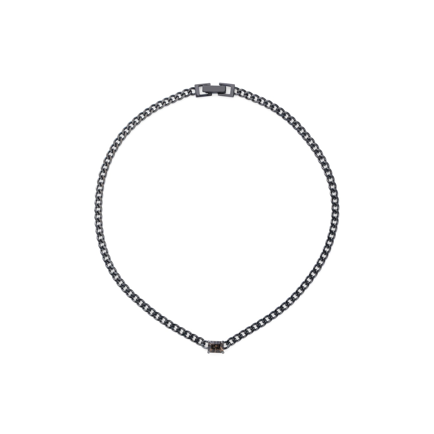 Incomplete Necklace_SV925 × Smoky Quartz