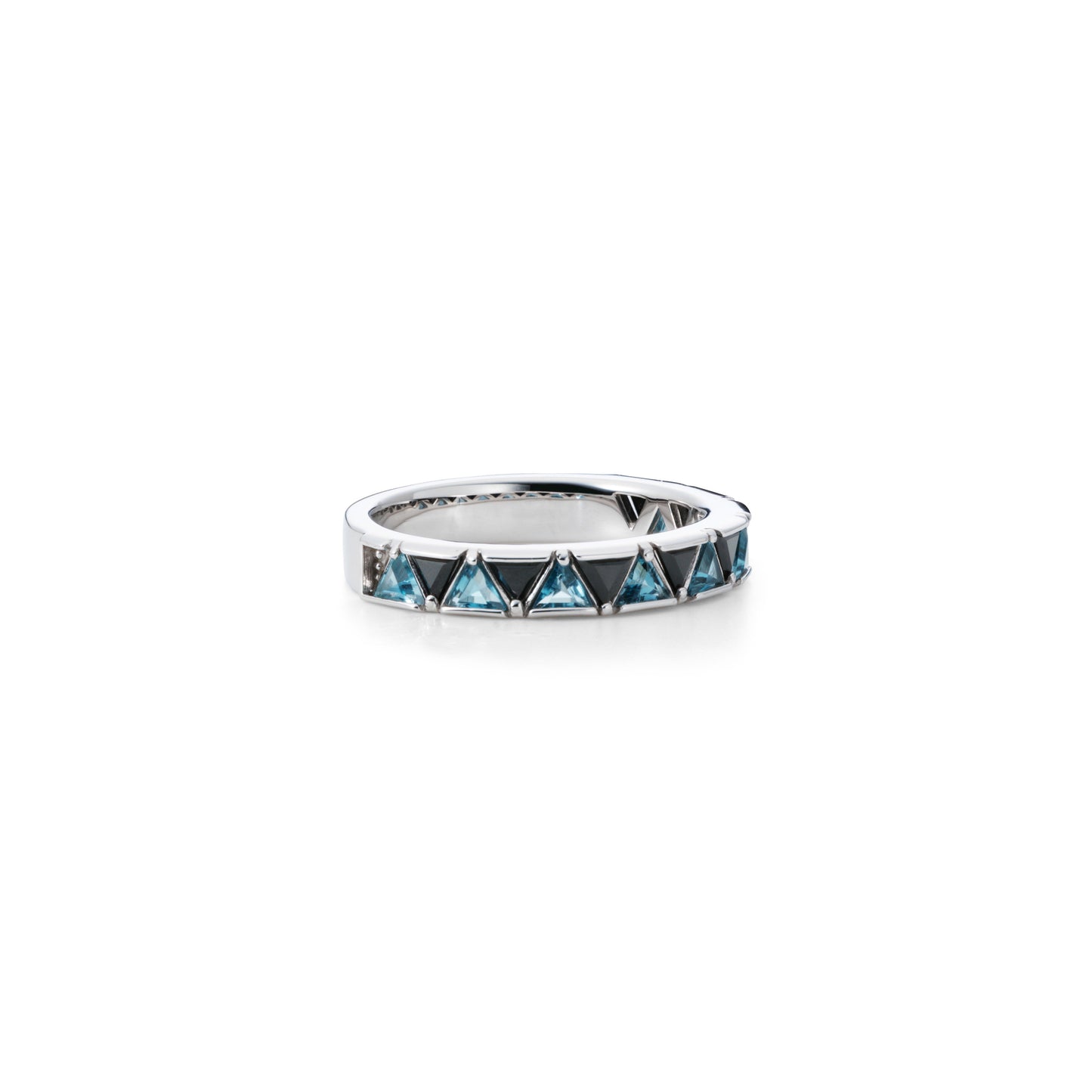 Protection Ring S_WG × Black Spinel × London Blue Topaz