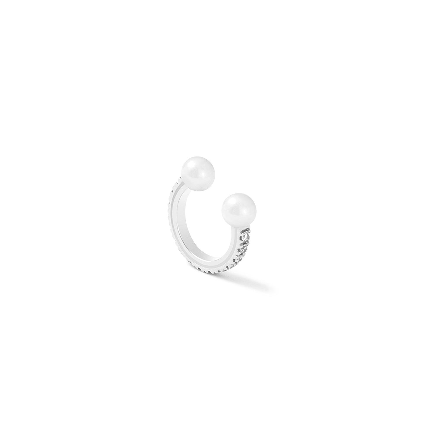 Comfy Ear Cuff_WG × White Dia 0.13ct × White EPO