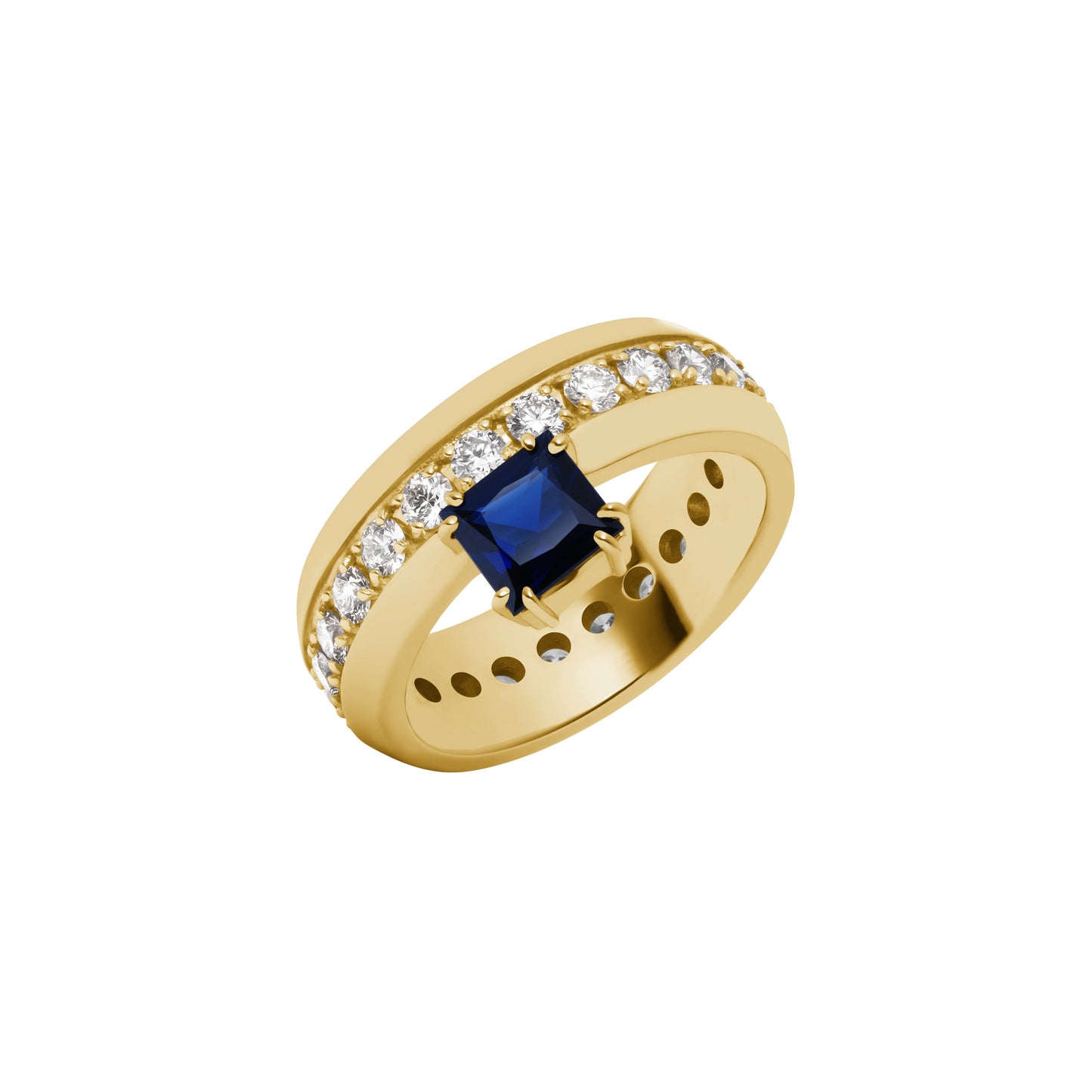 Fidelity Ring_YG × Blue Sapphire × White Dia 1.35ct