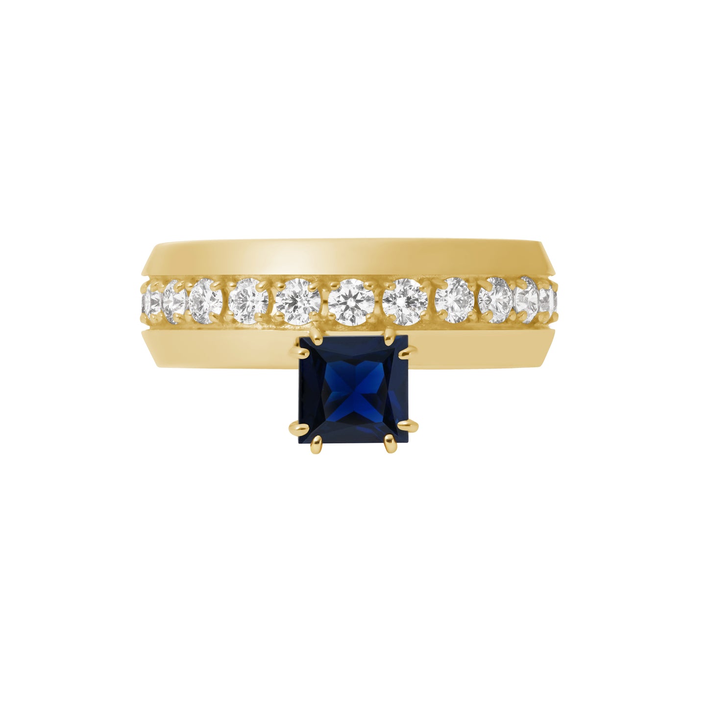 Fidelity Ring_YG × Blue Sapphire × White Dia 1.35ct
