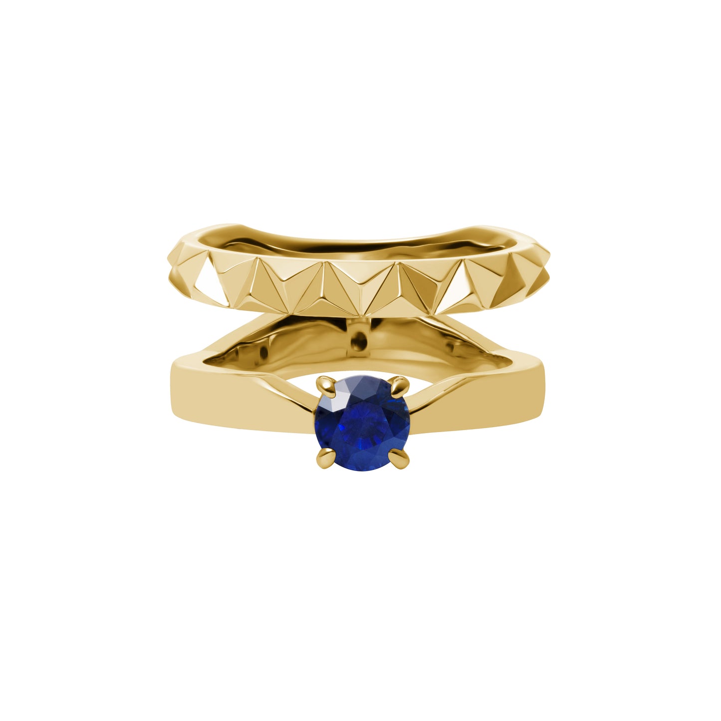 Rugged Bond Ring_YG × Blue Sapphire