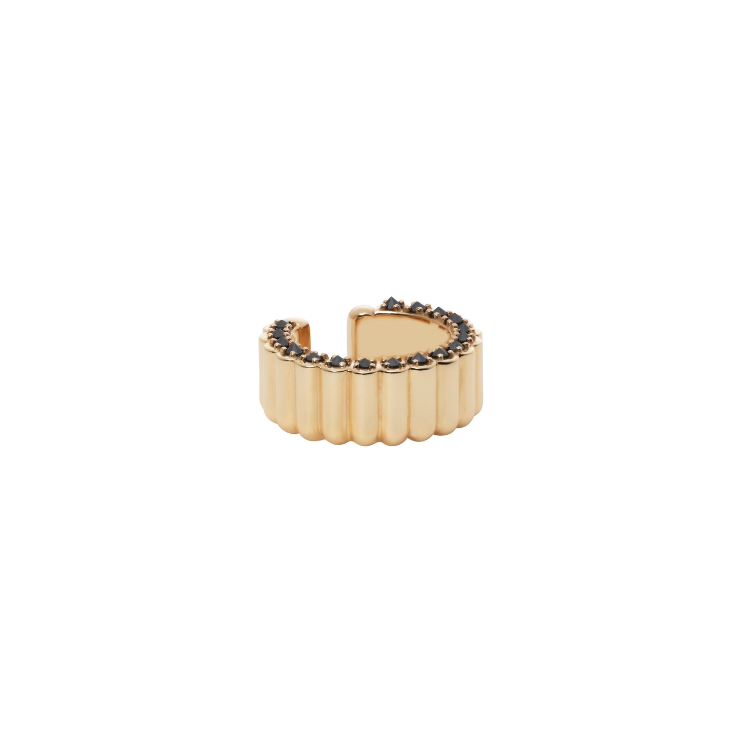 Pile Ear Cuff_YG × Black Dia 0.17ct