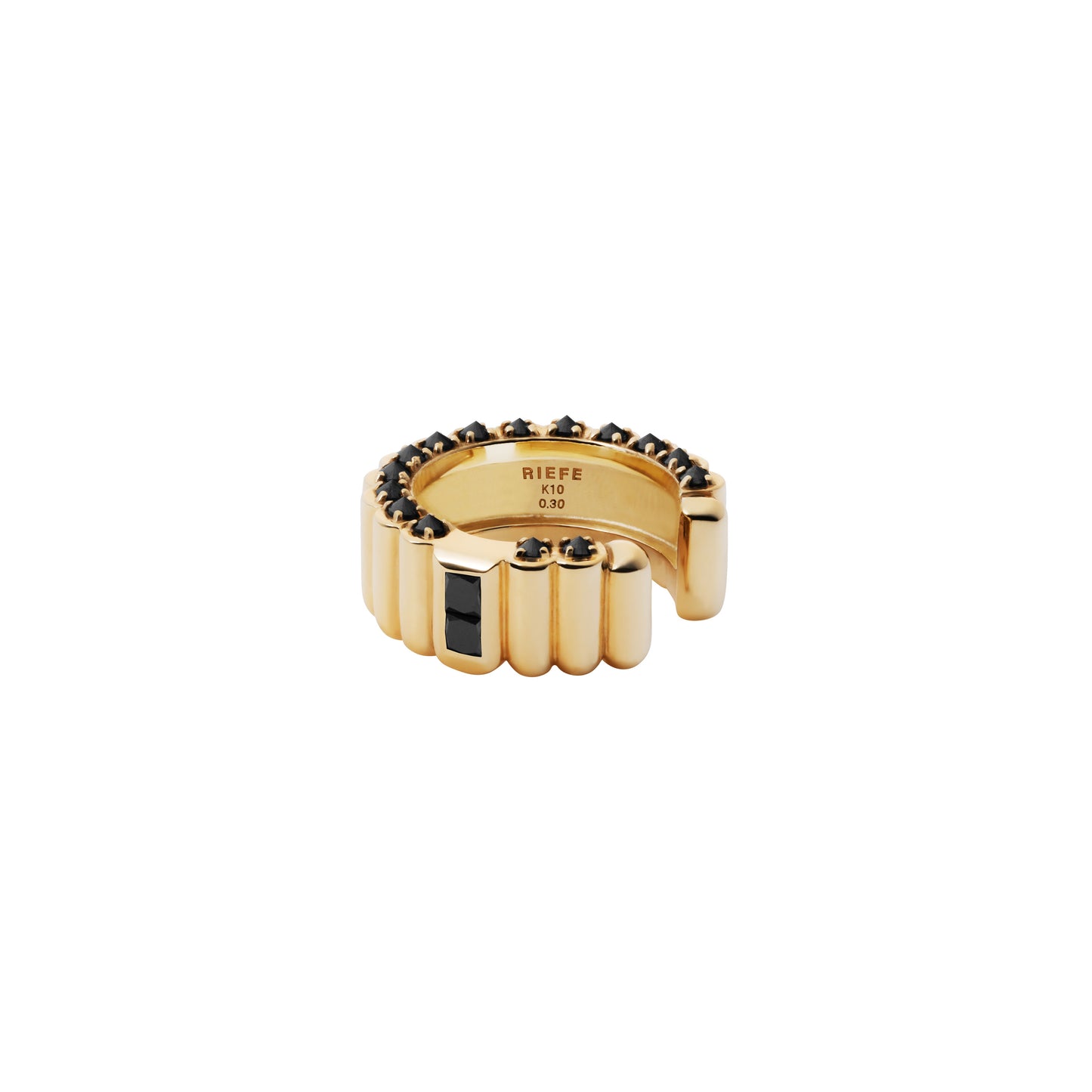 Pile Ear Cuff_YG × Black Dia 0.30ct