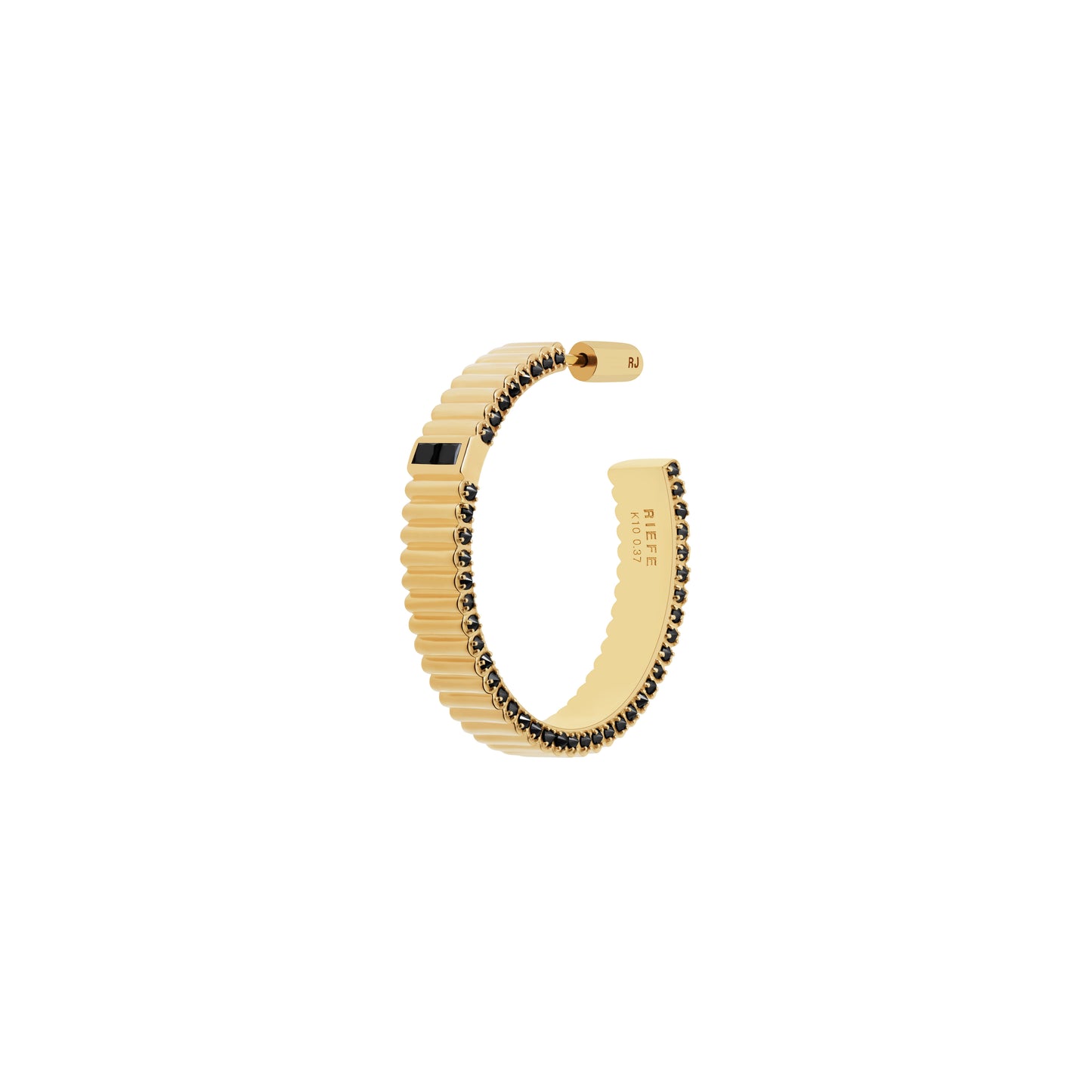Pile Earring_YG × Black Dia 0.37ct