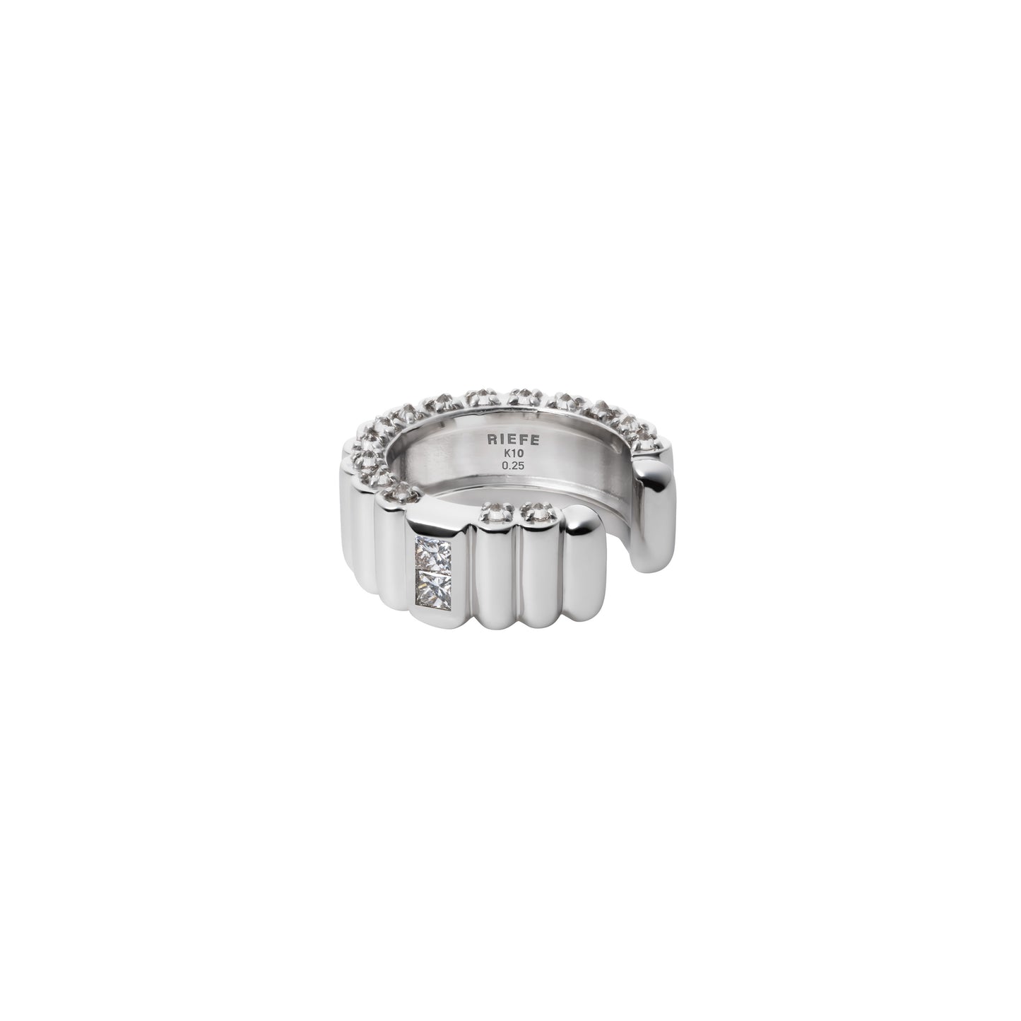 Pile Ear Cuff_WG × White Dia 0.25ct