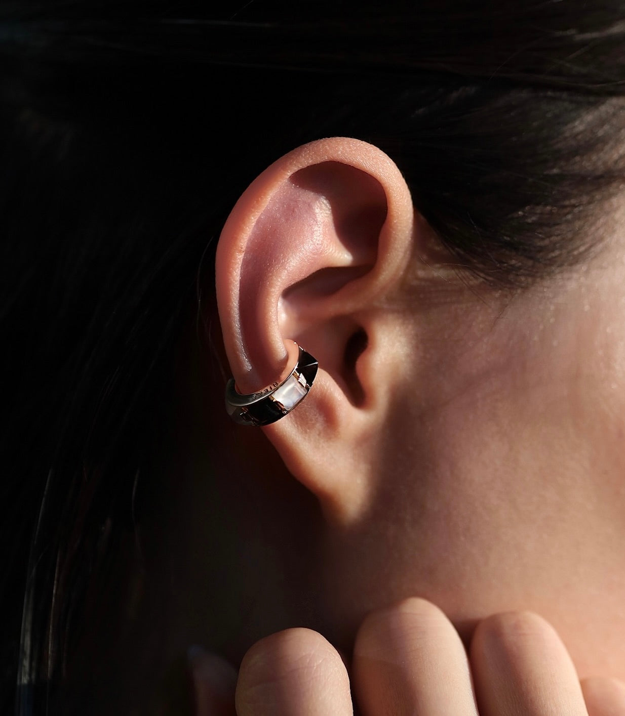 Arc Ear Cuff_YG × Smoky Quartz