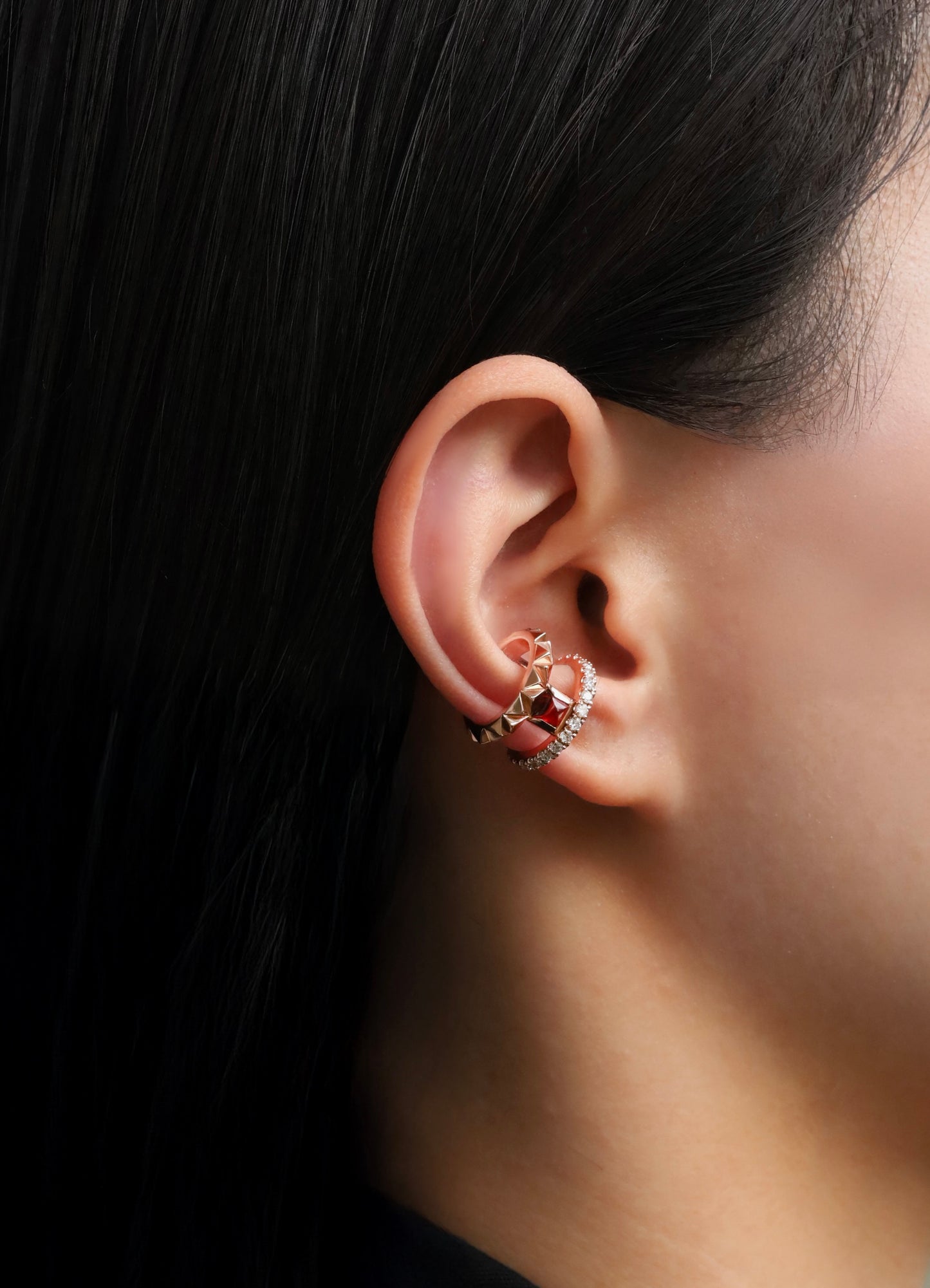 Rugged Luxe Ear Cuff_PG × Garnet