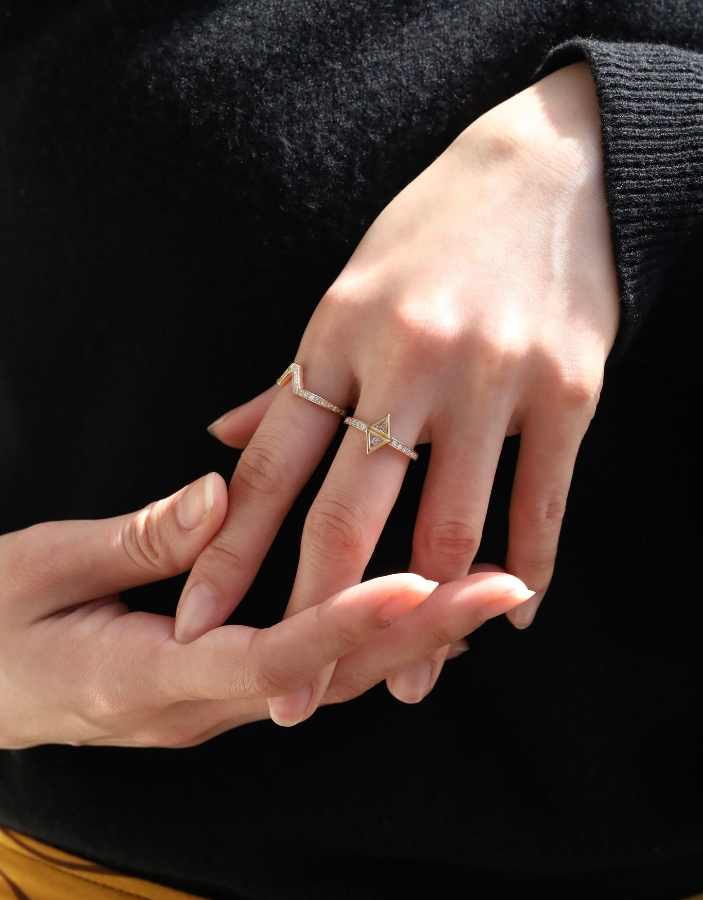 Attack Ring_YG × White Dia 0.35ct