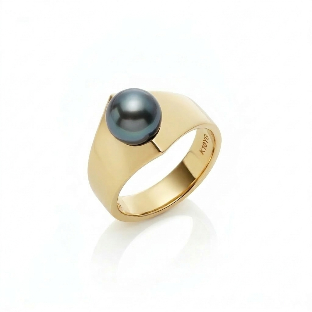 Core Ring_YG × Tahitian Pearl