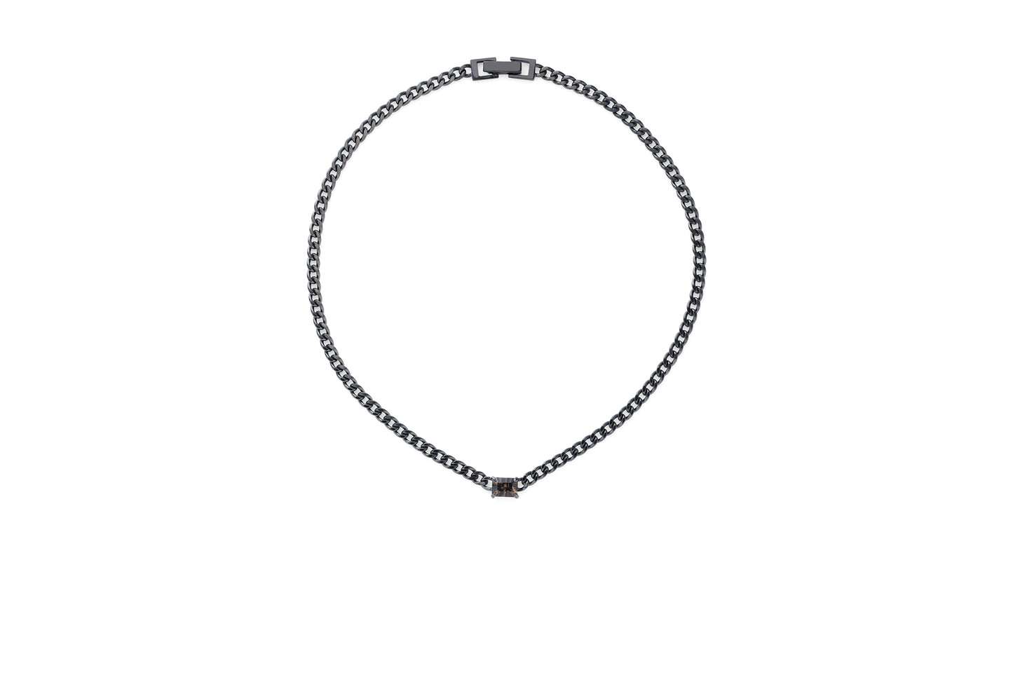 Incomplete Necklace_SV925 × Smoky Quartz