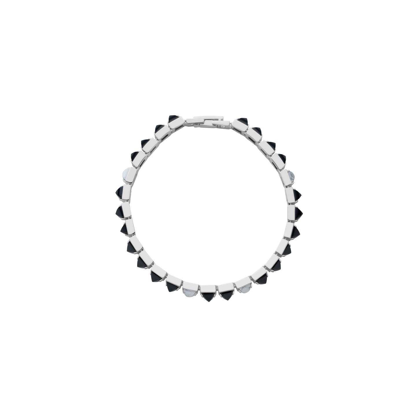 Arc Bracelet_SV925 × Black Spinel × Howlite