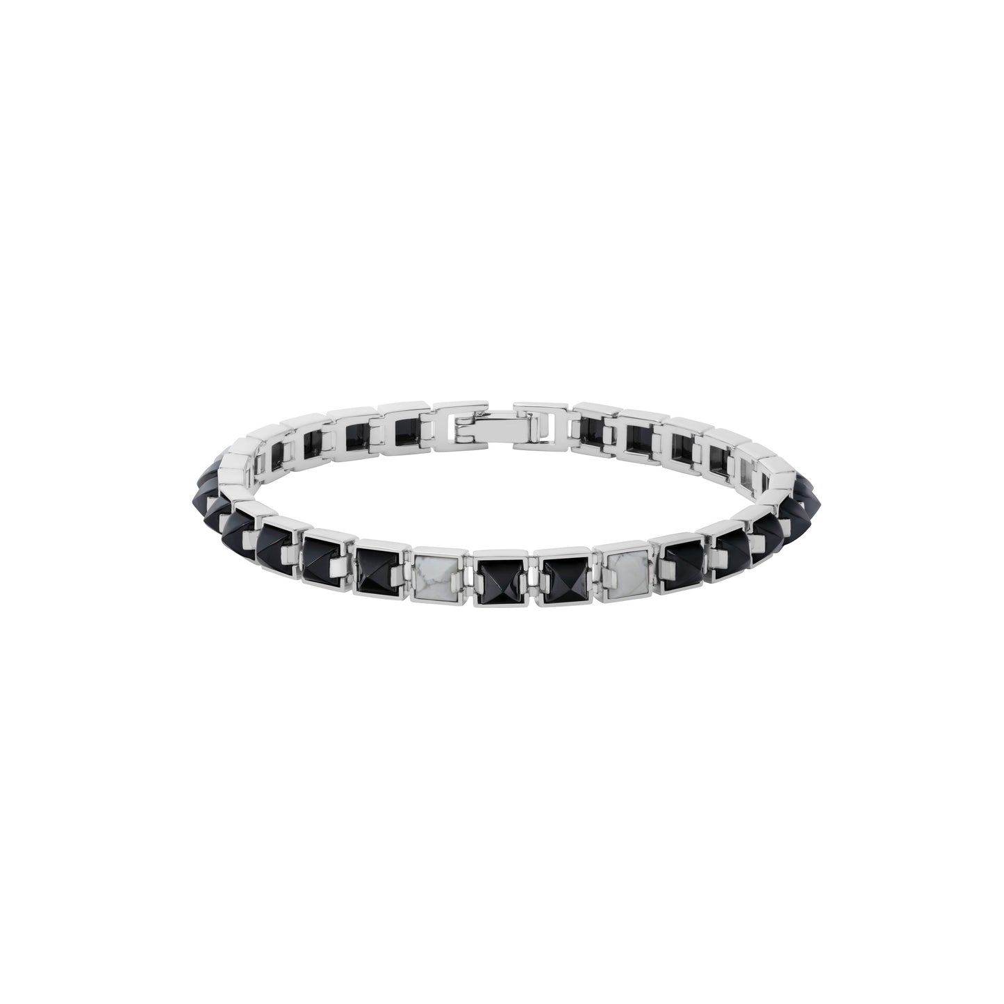 Arc Bracelet_SV925 × Black Spinel × Howlite