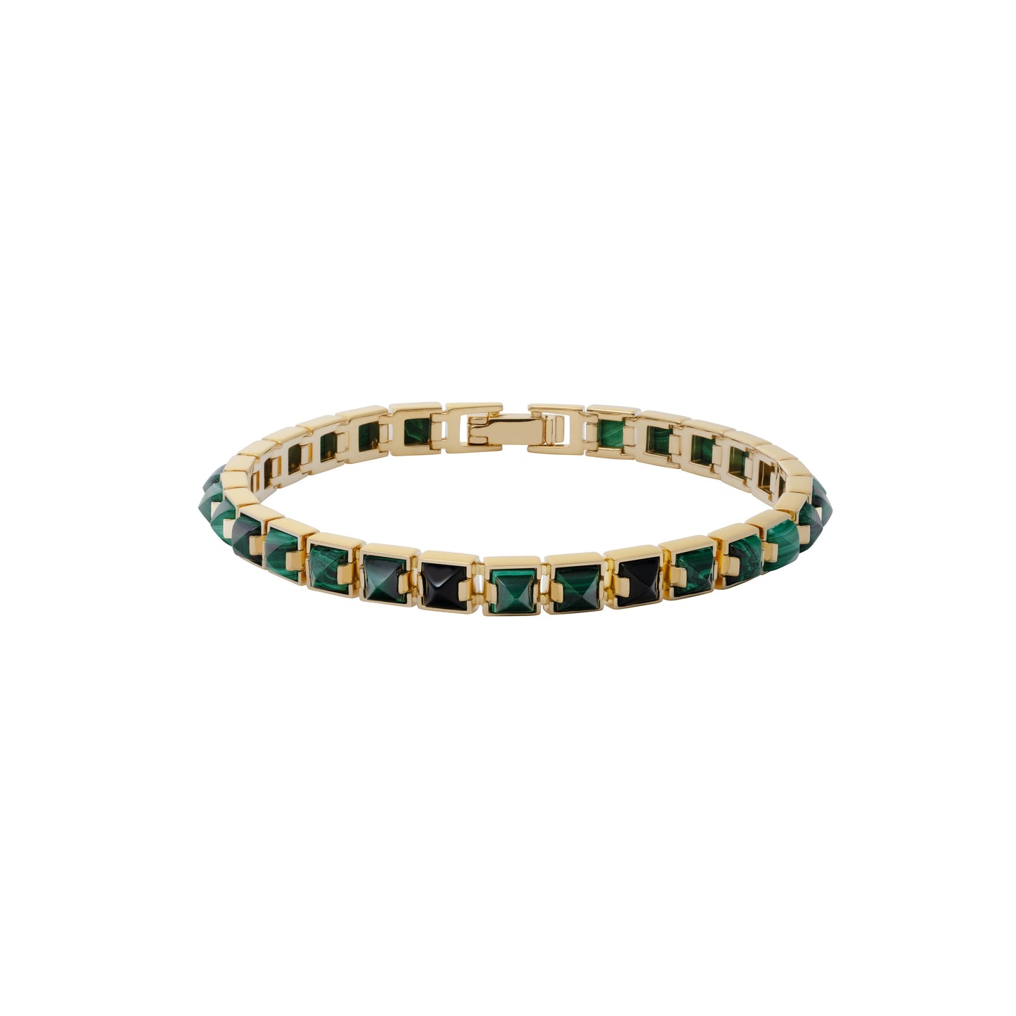 Arc Bracelet_SV925 × Malachite × Black Onyx