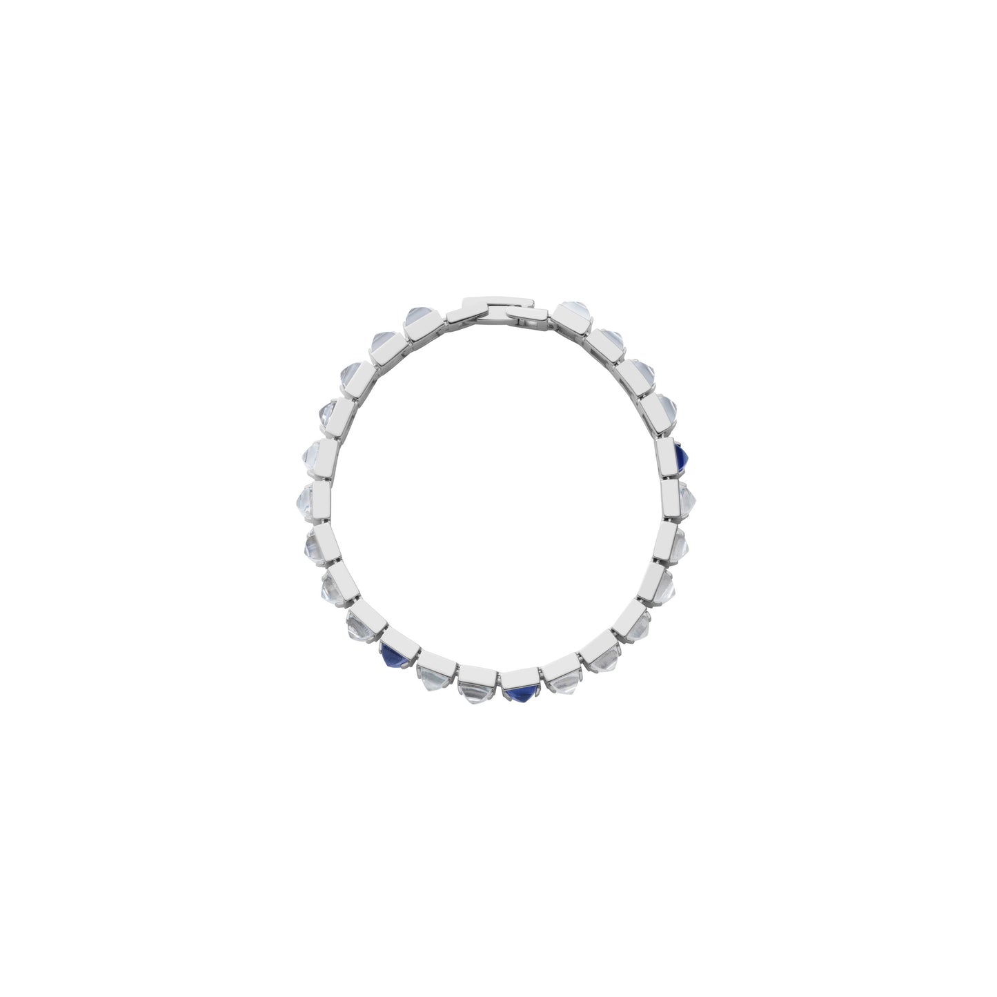 Arc Bracelet_SV925 × Iolite × Crystal