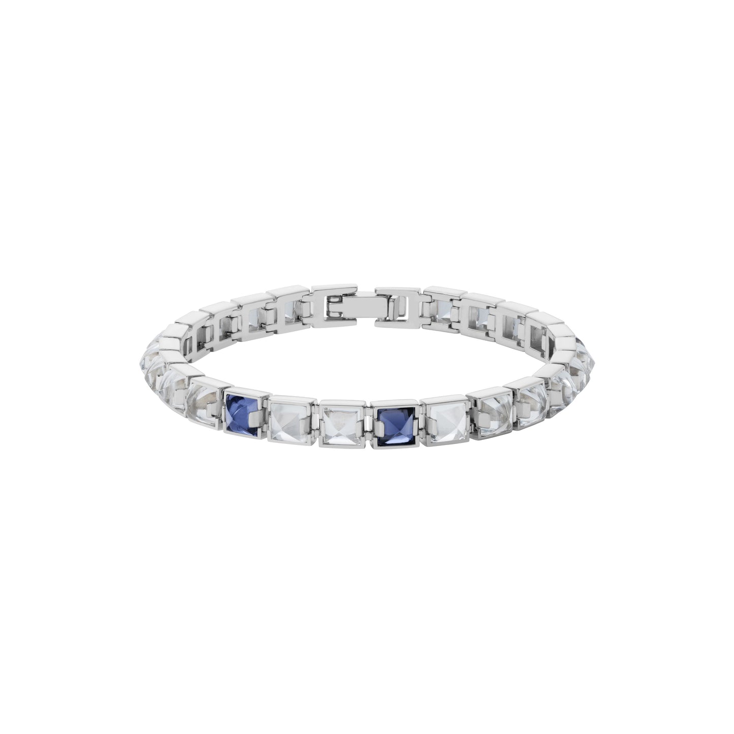 Arc Bracelet_SV925 × Iolite × Crystal