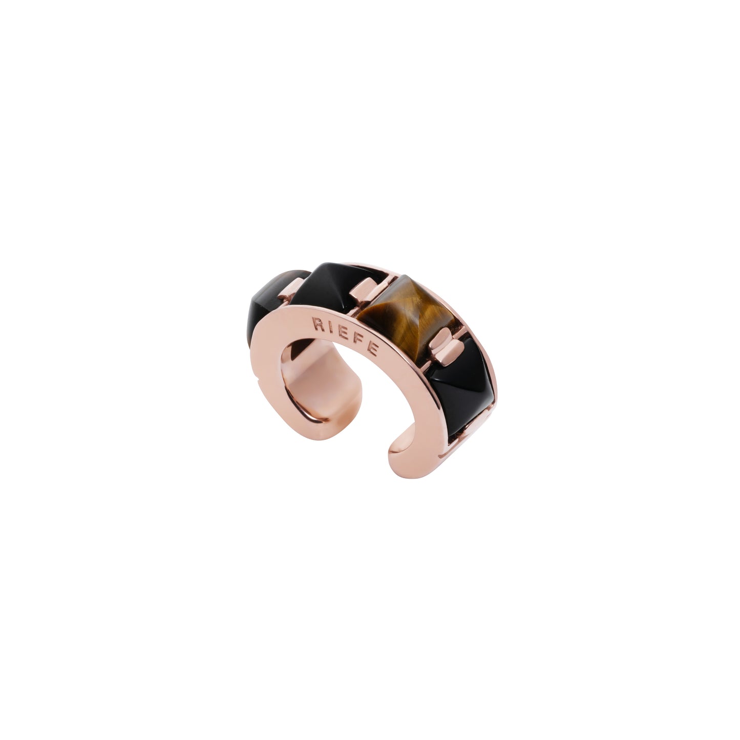 Arc Ear Cuff_SV925 × Black Onyx × Tiger Eye