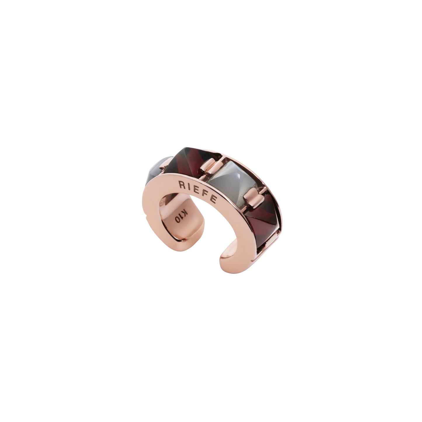 Arc Ear Cuff_PG × Gray Moon Stone × Garnet
