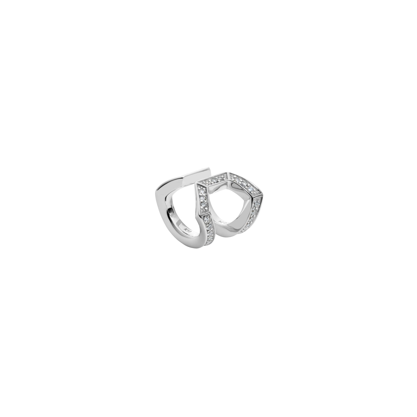 Double Arc Ear Cuff_WG × White Dia 0.24ct