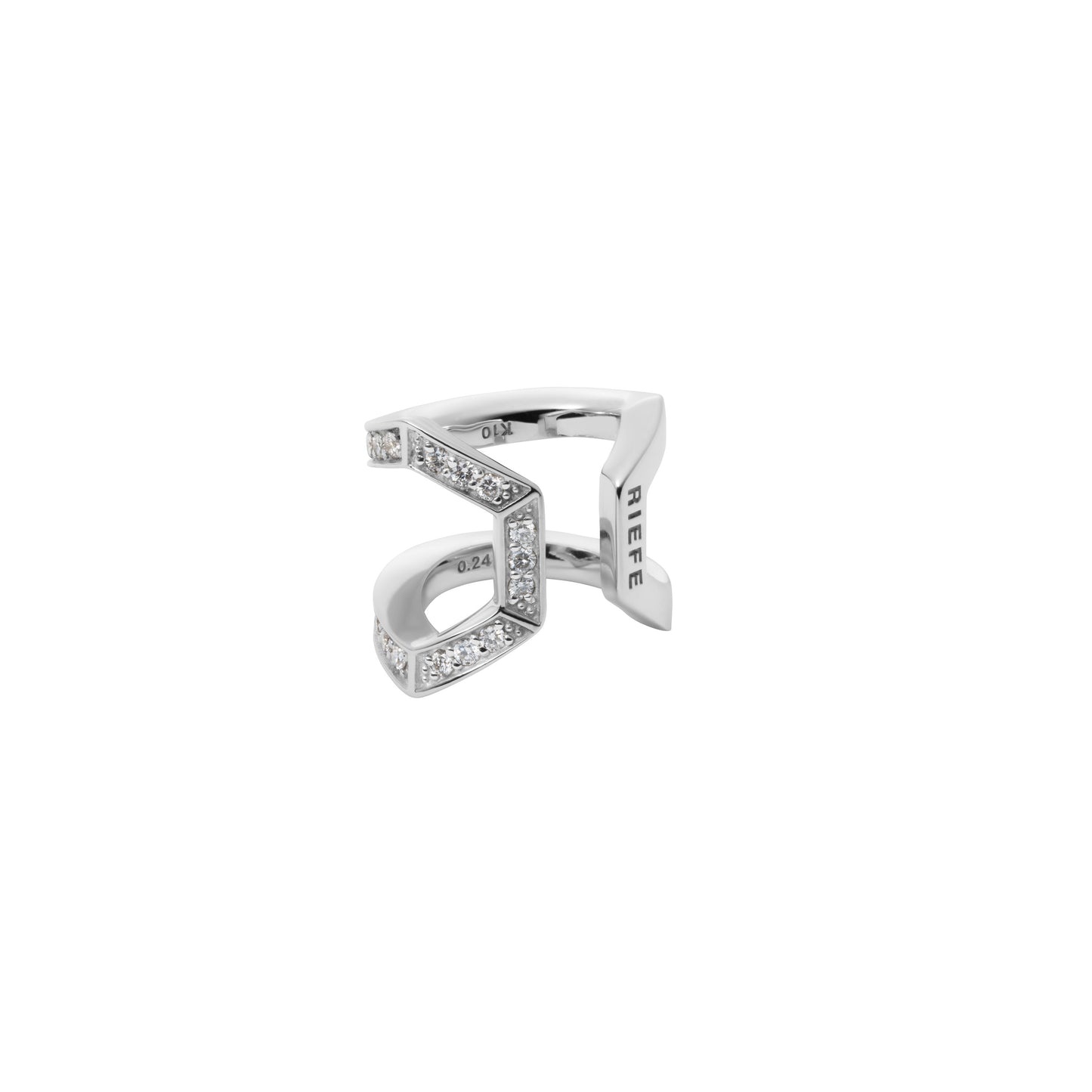 Double Arc Ear Cuff_WG × White Dia 0.24ct
