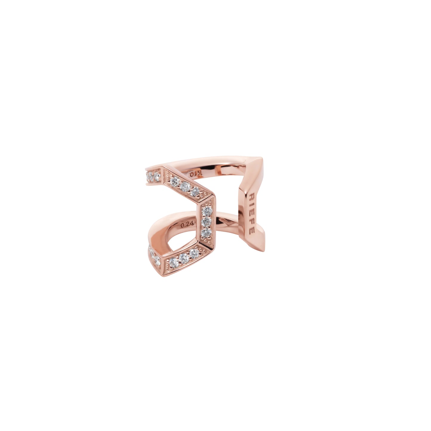 Double Arc Ear Cuff_PG × White Dia 0.24ct