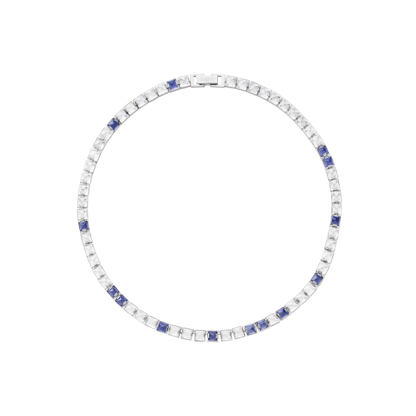 Arc Necklace_SV925 × Iolite × Crystal