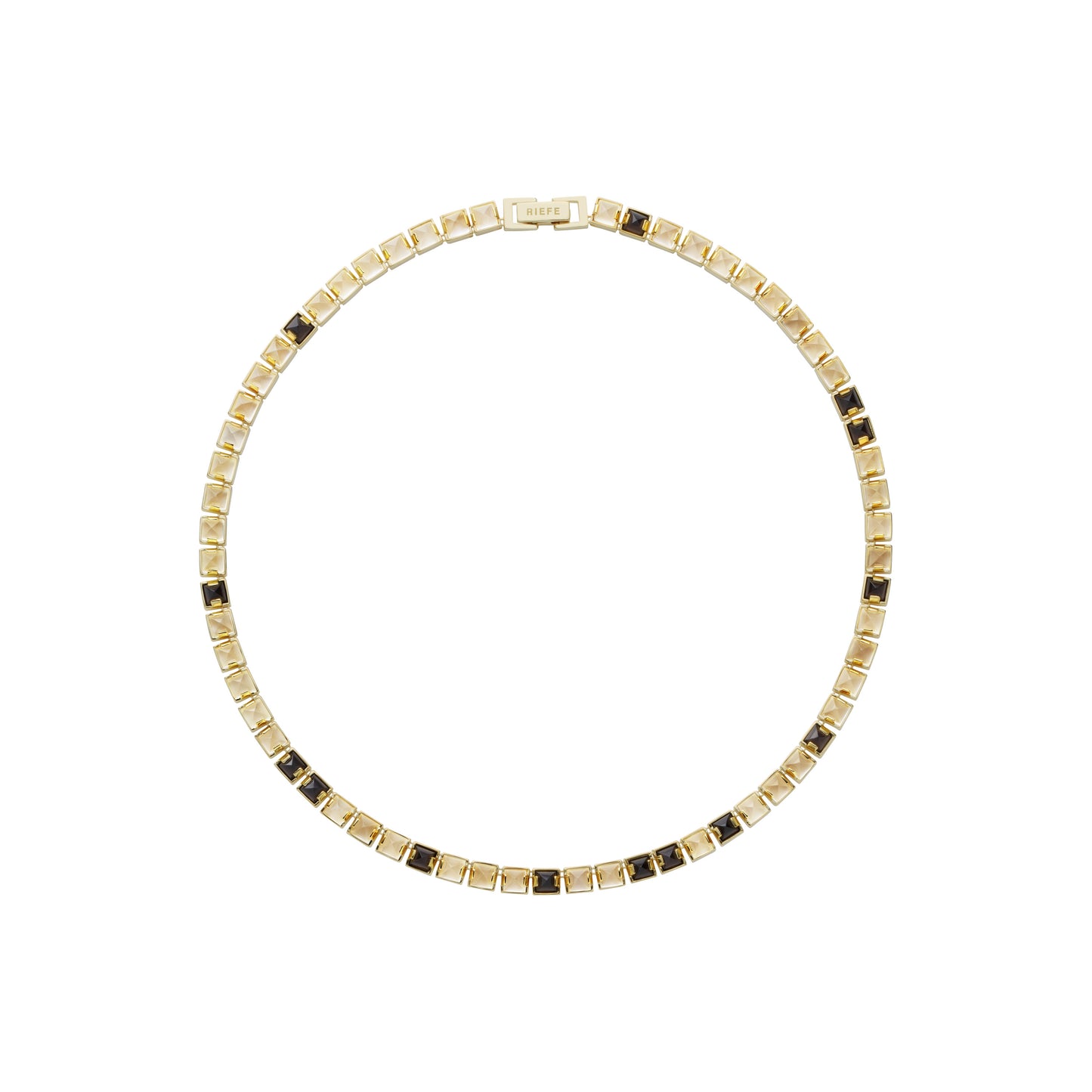 Arc Necklace_SV925 × Smoky Quartz × Moon Stone