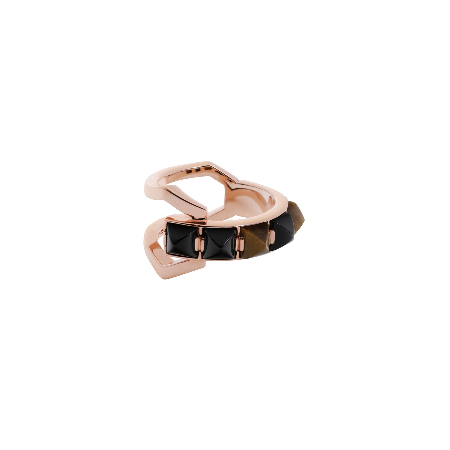 Arc Ring_SV925 × Black Onyx × Tiger Eye