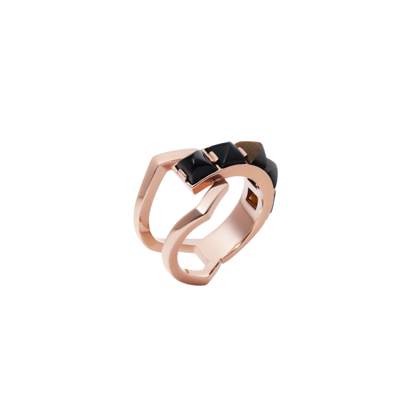 Arc Ring_SV925 × Black Onyx × Tiger Eye