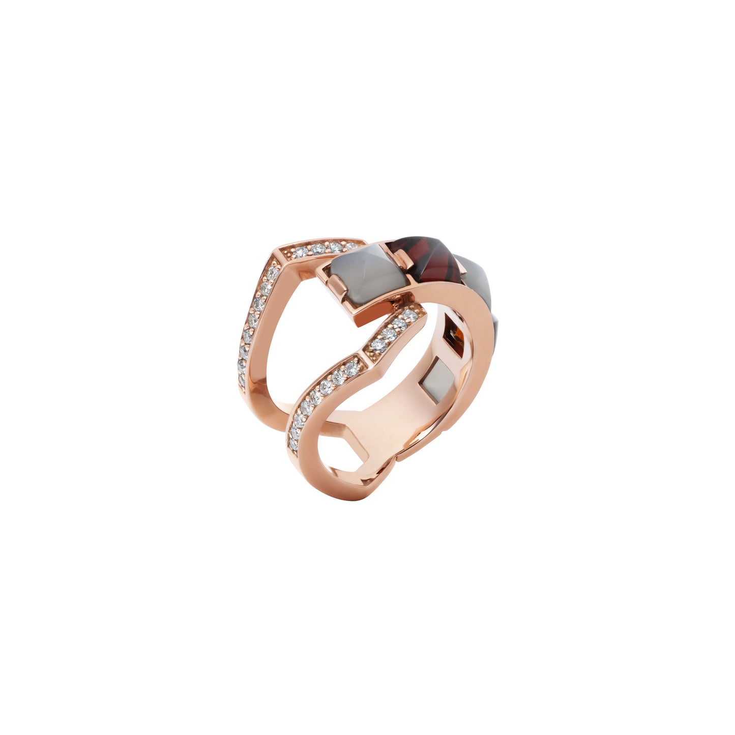 Arc Ring_PG × Gray Moon Stone × Garnet