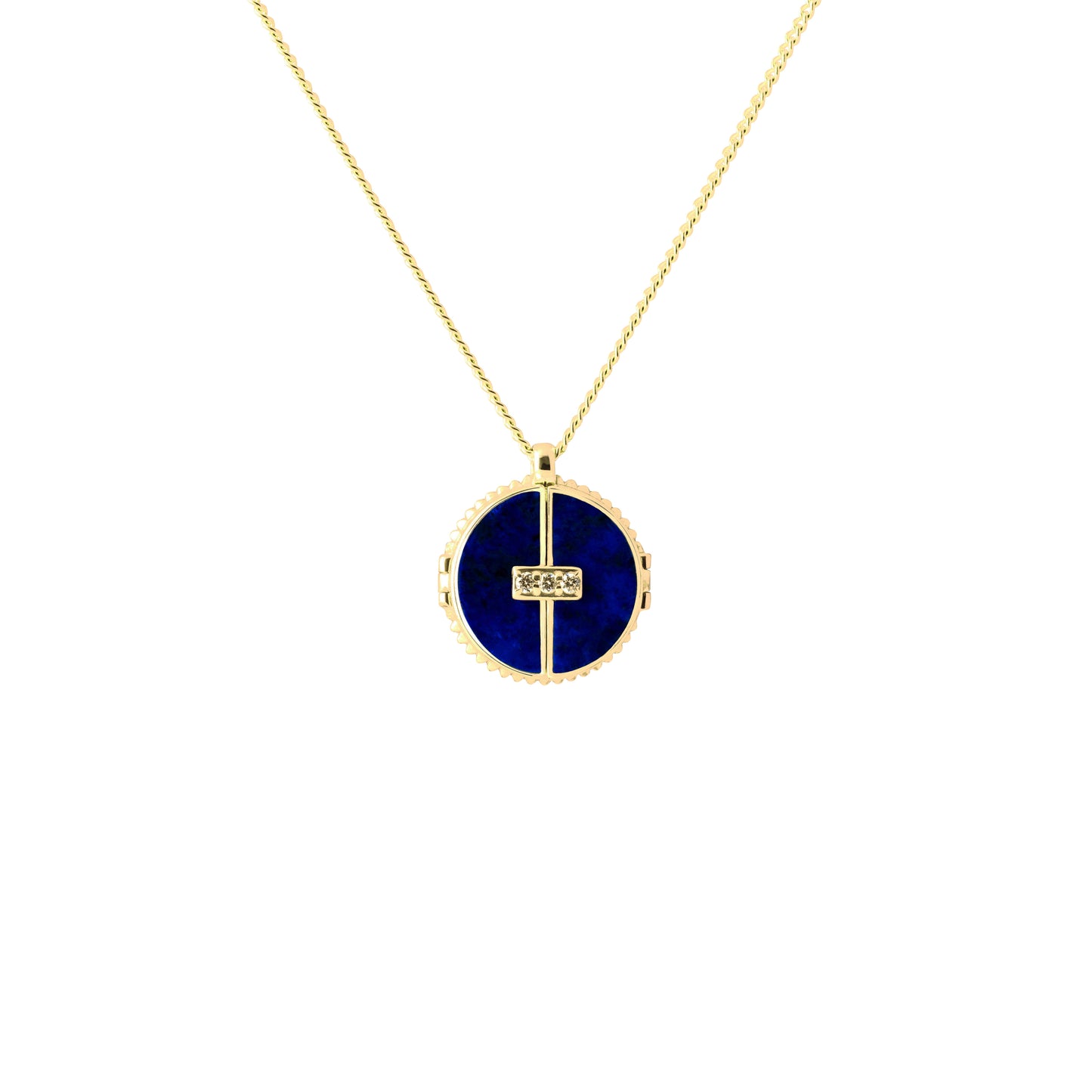 Axis Pendant_YG × Lapis Lazuli