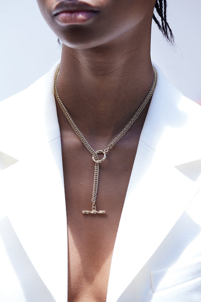 Deep Necklace_YG × White Dia 0.10ct