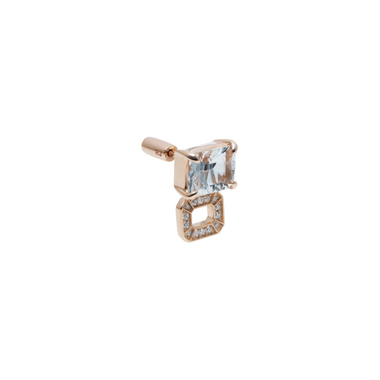Incomplate Earring_PG × White Topaz × White Dia 0.10ct