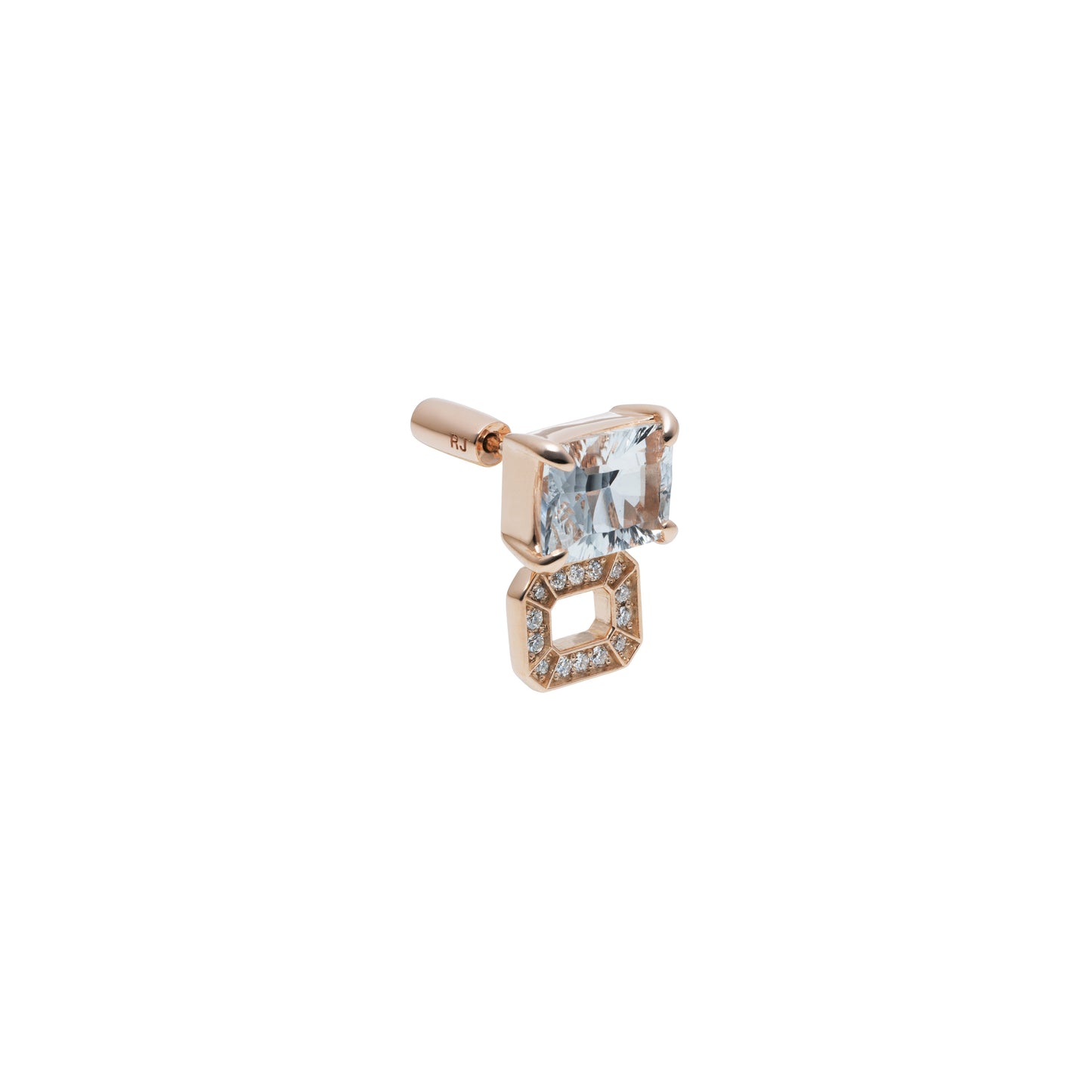 Incomplate Earring_PG × White Topaz × White Dia 0.10ct