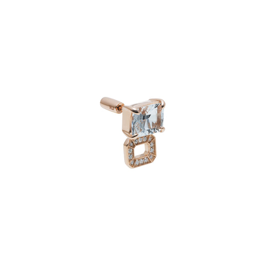Incomplate Earring_PG × White Topaz × White Dia 0.10ct