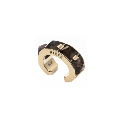 Arc Ear Cuff_YG × Smoky Quartz