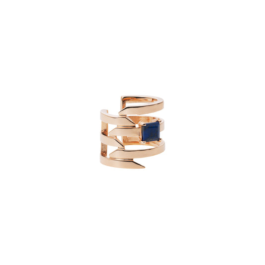 Offset Ear Cuff_PG × Lapis Lazuli × White Dia(optional)