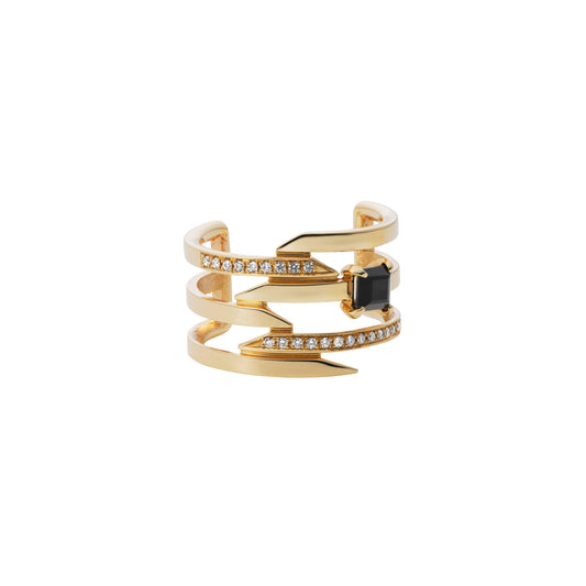 Offset Ring_YG × Black Onyx ×White Dia(optional)