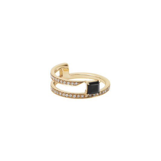 Offset Ring_YG × Black Onyx ×White Dia(optional)