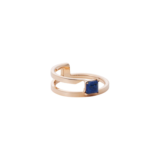 Offset Ring_PG × Lapis Lazuli × White Dia(optional)