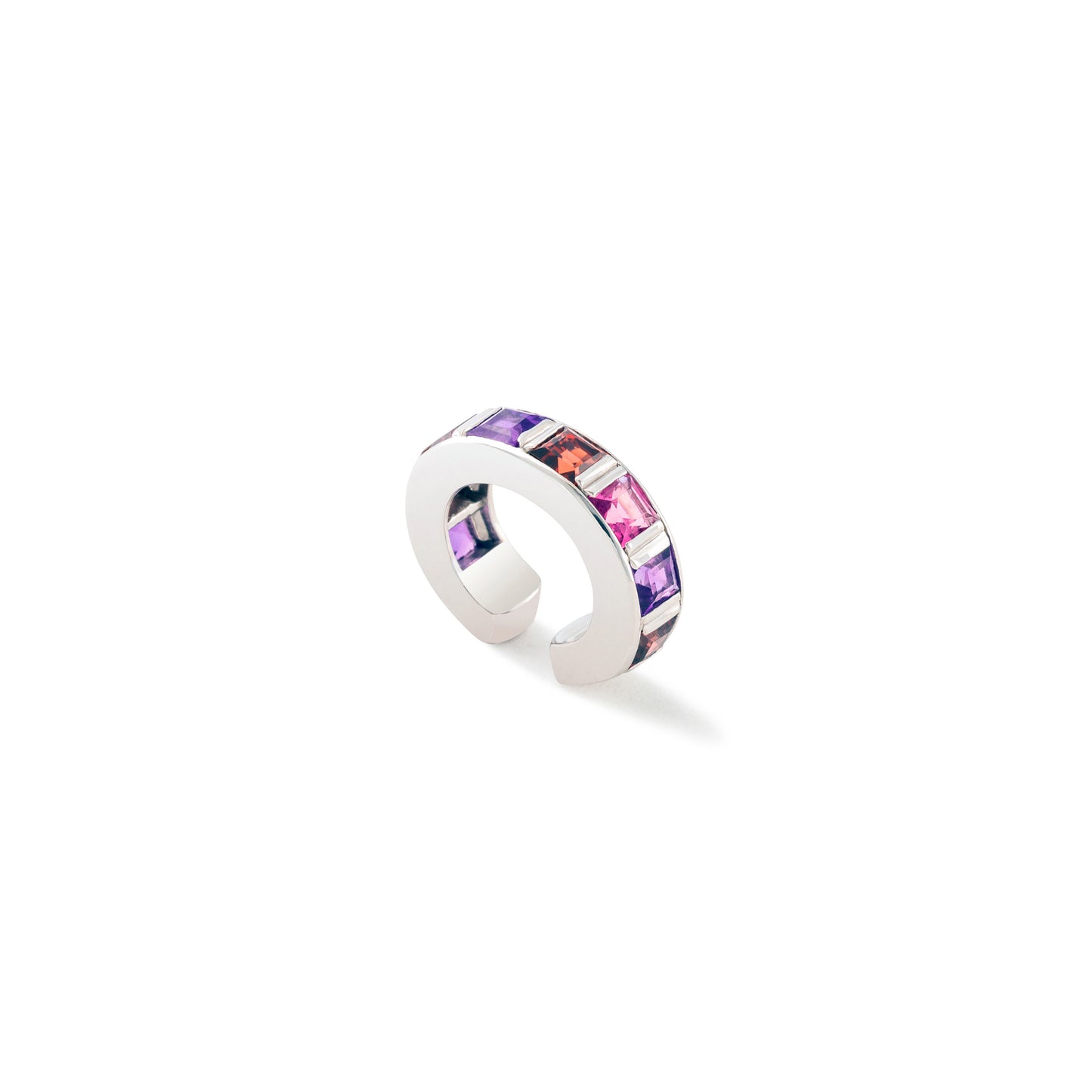 Alignment Ear Cuff_WG × Pink Tourmaline × Garnet × Amethyst