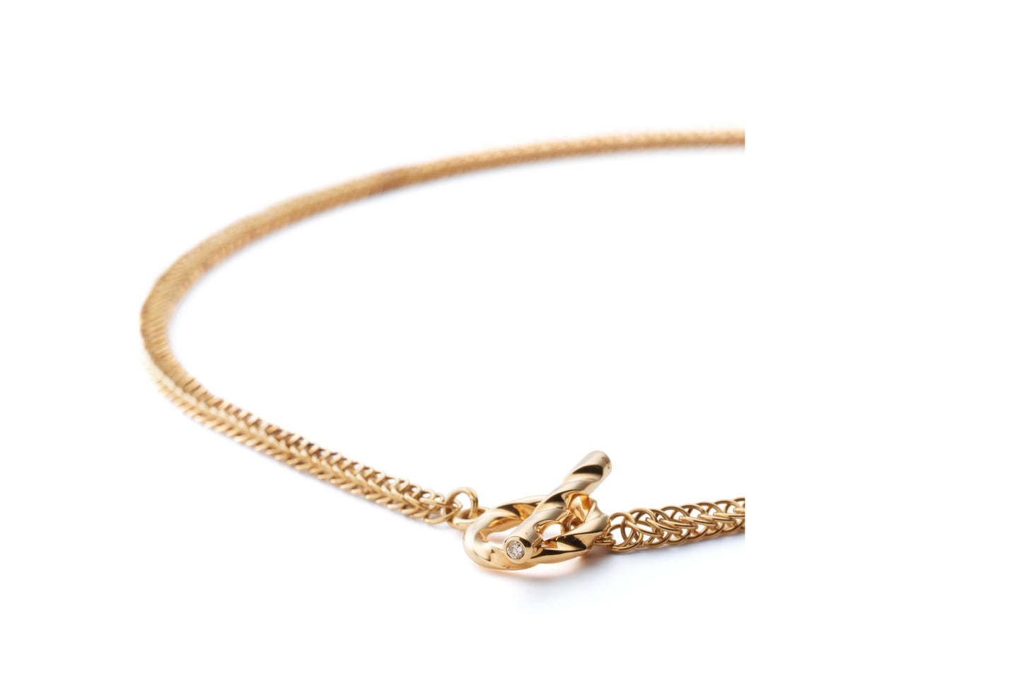 Deep Necklace_YG × White Dia 0.10ct