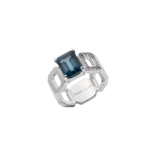 Incomplete Ring_WG × London Blue Topaz × White Dia 0.10ct