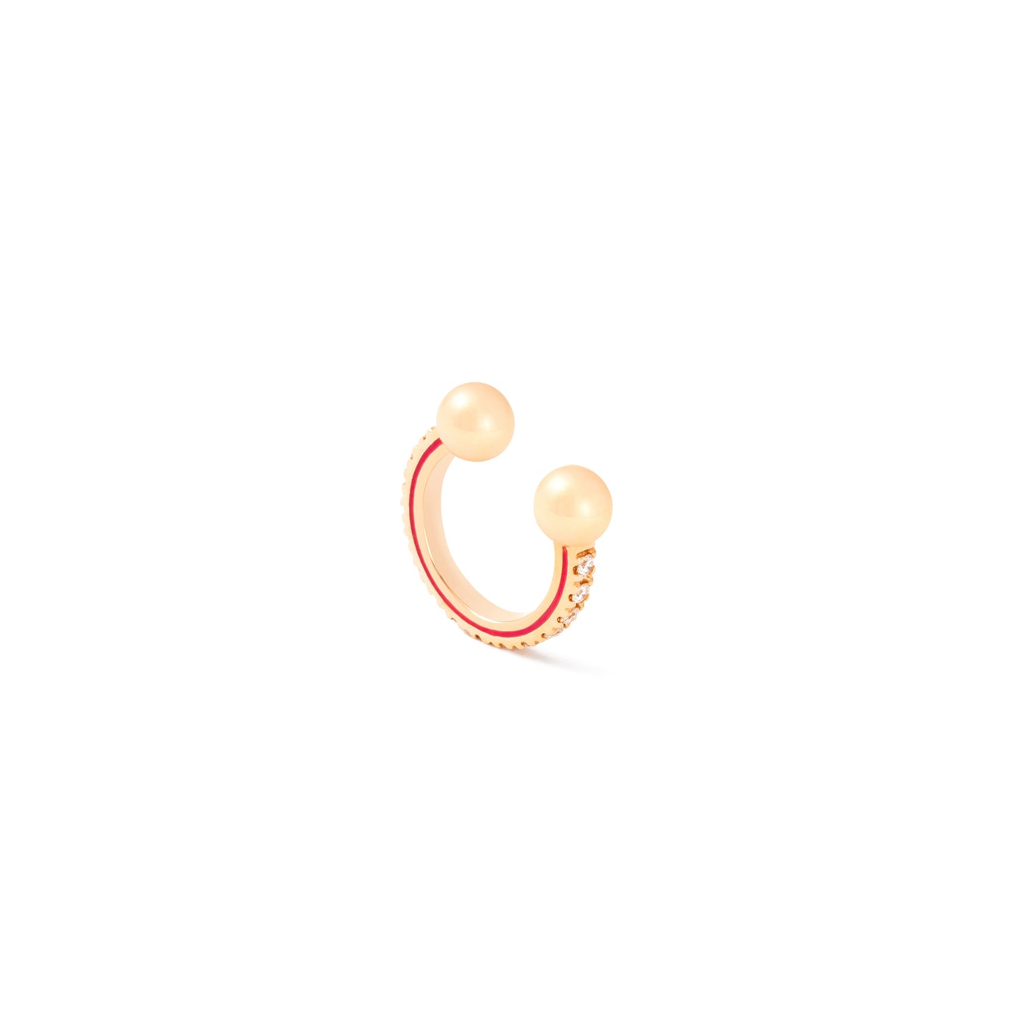 Comfy Ear Cuff_PG × White Dia 0.13ct × Red EPO