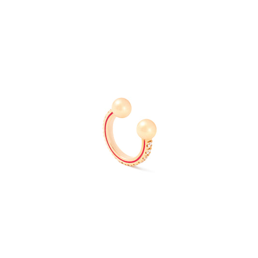 Comfy Ear Cuff_PG × White Dia 0.13ct × Red EPO
