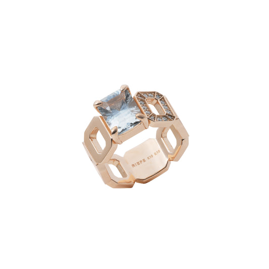 Incomplete Ring_PG × White Topaz × White Dia 0.10ct