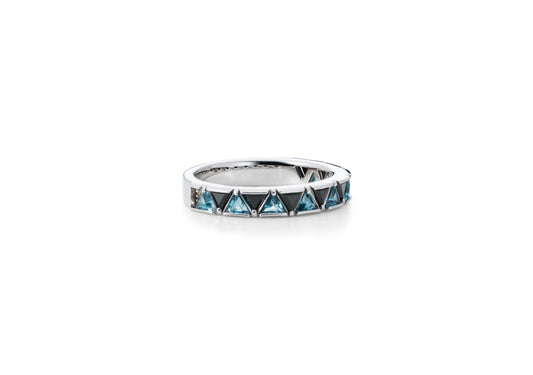 Protection Ring S_WG × Black Spinel × London Blue Topaz