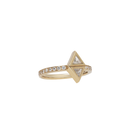 Attack Ring_YG × White Dia 0.35ct