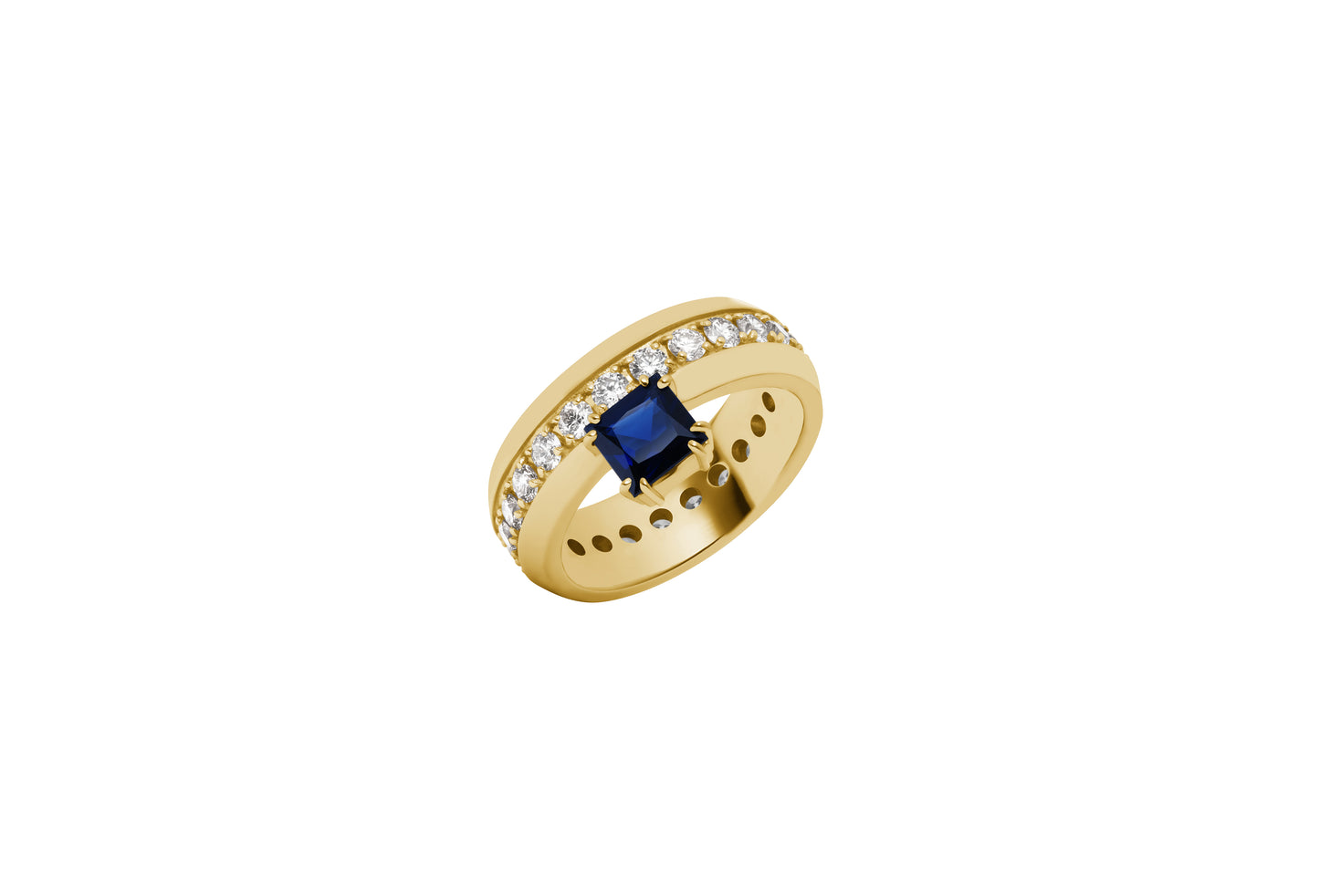 Fidelity Ring_YG × Blue Sapphire × White Dia 1.35ct